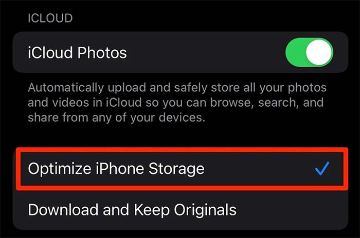 optimize iphone storage