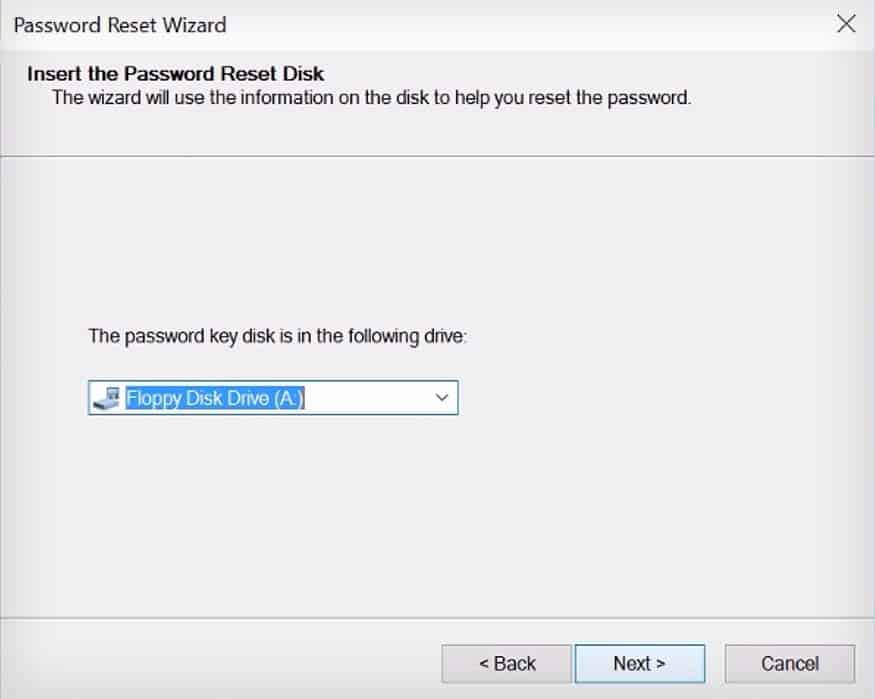 password reset wizard