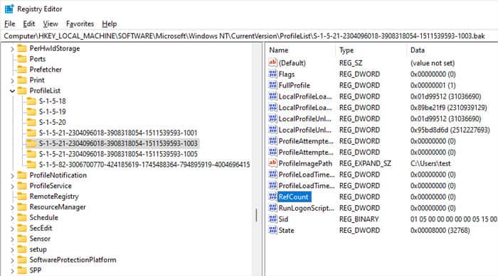 profilelist-check-value-of-refcount