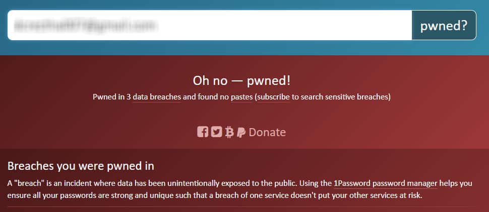 pwned error message