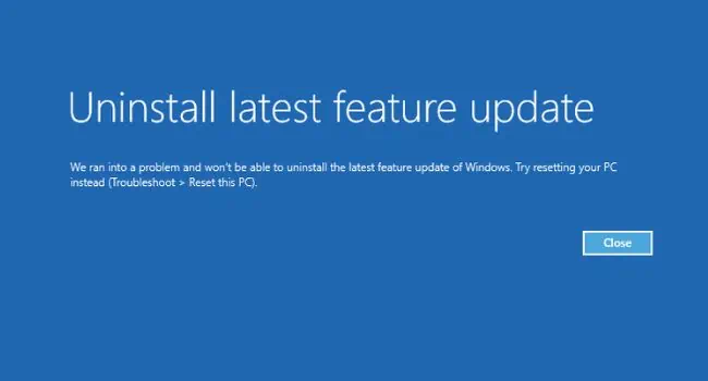 How to Fix Inaccessible Boot Device? 18 Possible Ways 77 ran-into-problem-during-latest-feature-update