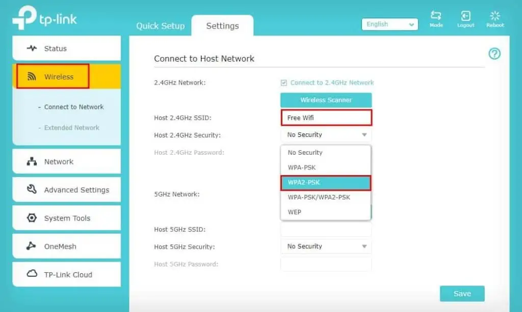 5 Ways to Fix “Failed to Obtain IP Address” 13 reconfigure-network-ssid-and-encryption-1024x613