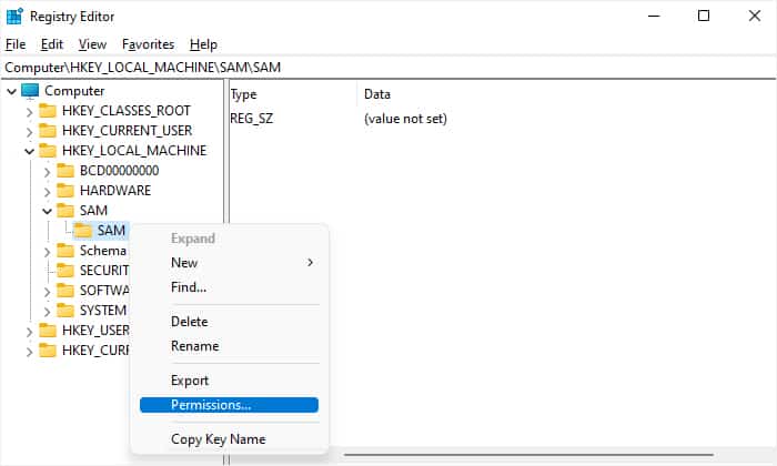 registry-sam-permissions