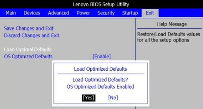 reset lenovo bios