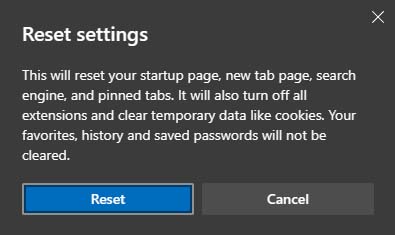 reset microsoft edge settings
