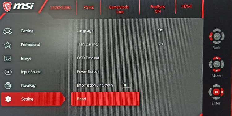 reset monitor monitor blinkking on and off