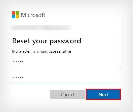 reset your microsoft account password