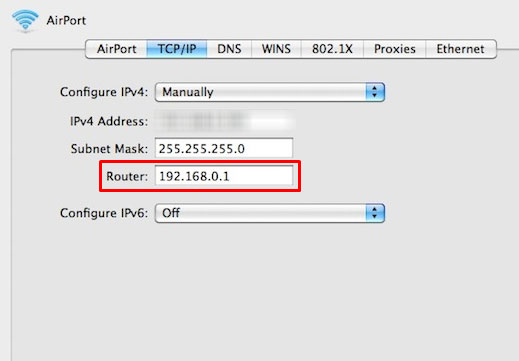 router address on mac
