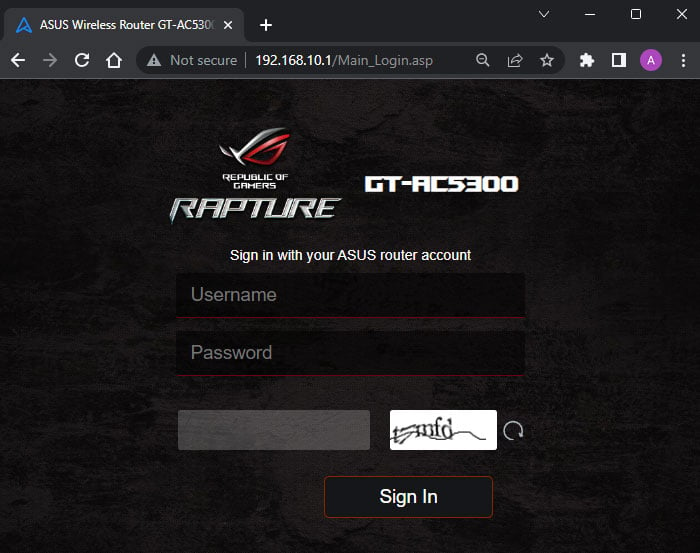 router-portal-login-page