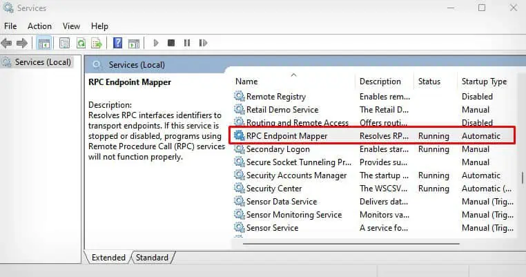 Print Spooler Error—Here're 4 Ways to Fix It 11 rpc-endpoint-mapper-is-running