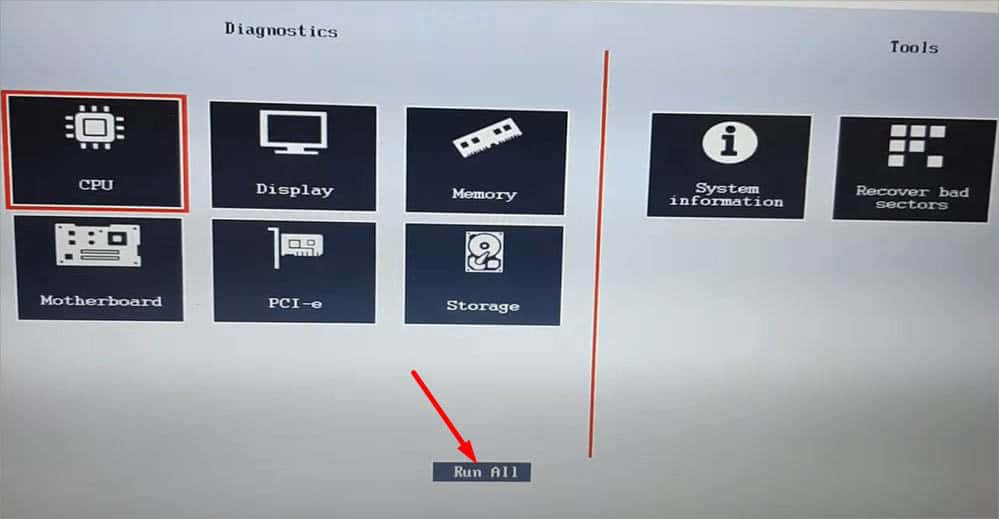 run all in diagnostics lenovo