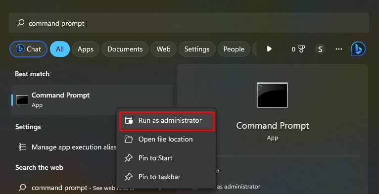 run command prompt as an administrator