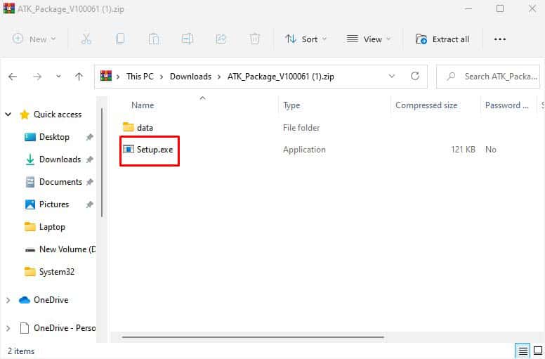 run setup file atk package