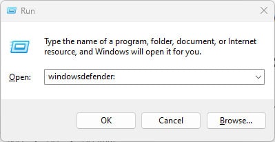 run windows defender file in use by another process