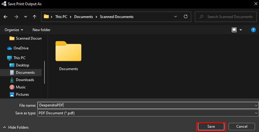 сохранить PDF путем объединения нескольких страниц