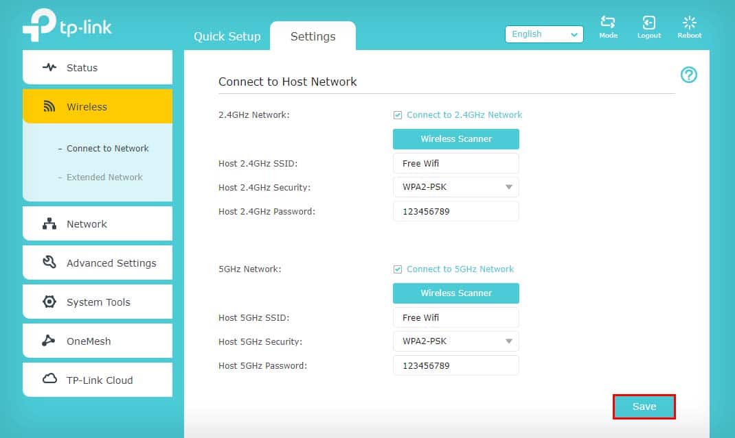 save wifi configuration