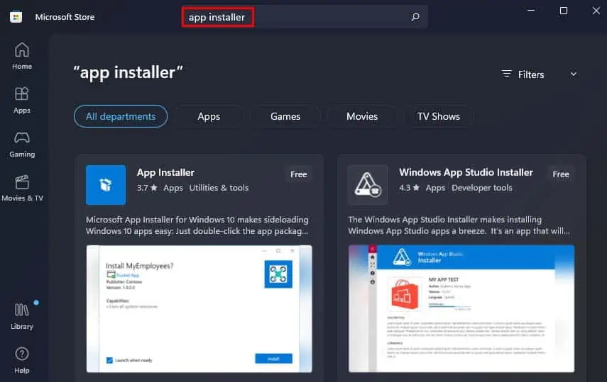 search-app-installer-in-microsoft-store