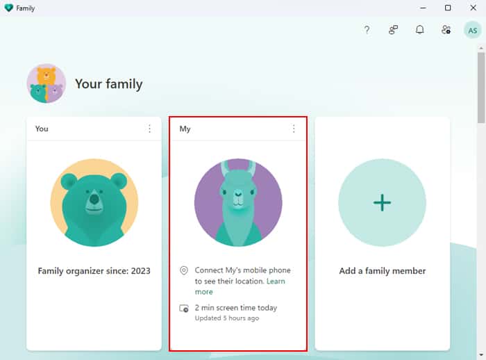 select-child's-account-under-your-family