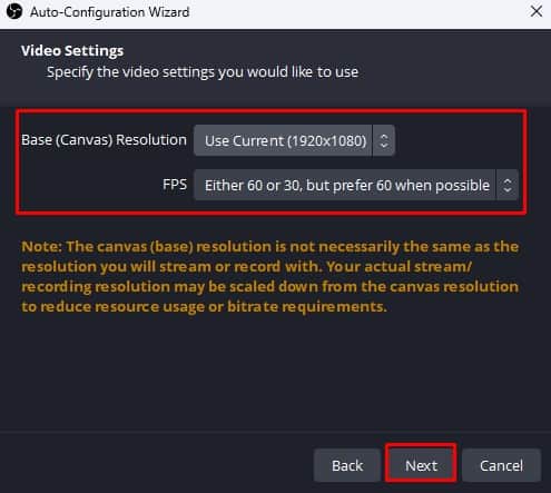 set base resolution and FPS value obs recording choppy