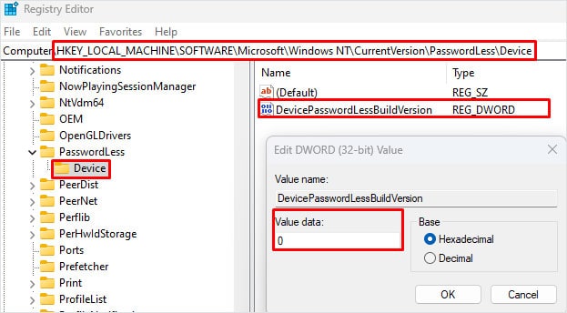 set device password less build version