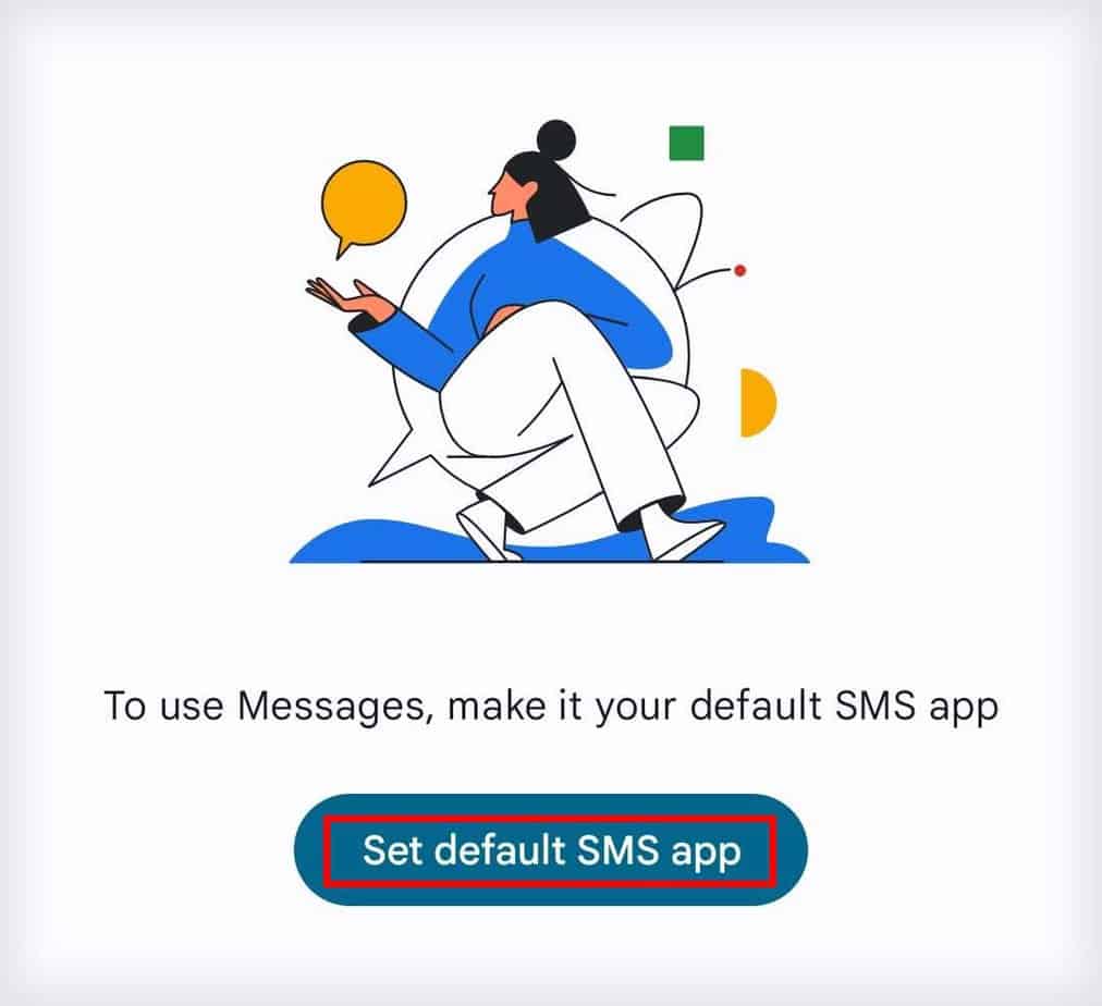 set google messages as default