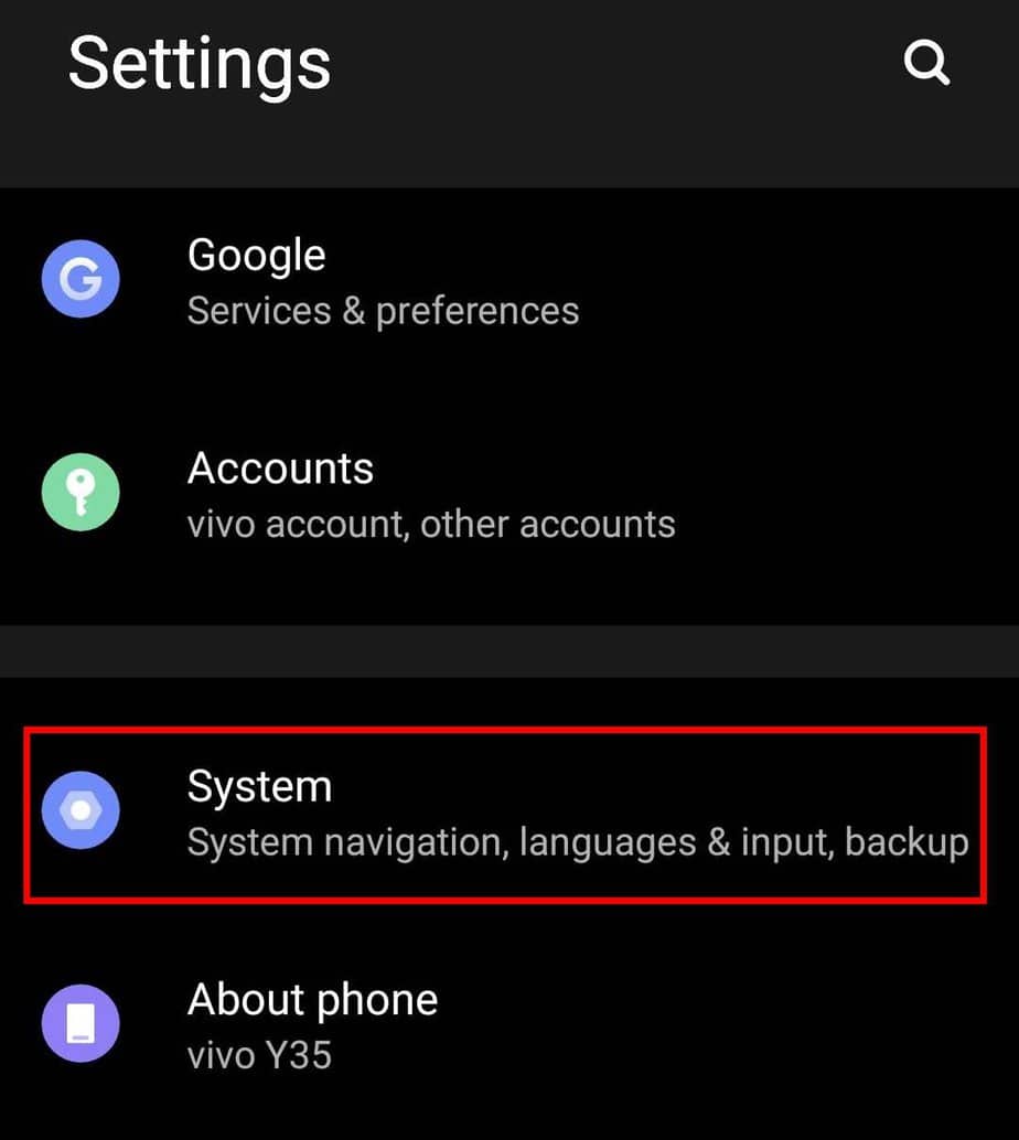 settings system
