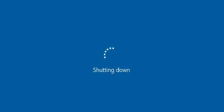 shutting down laptop