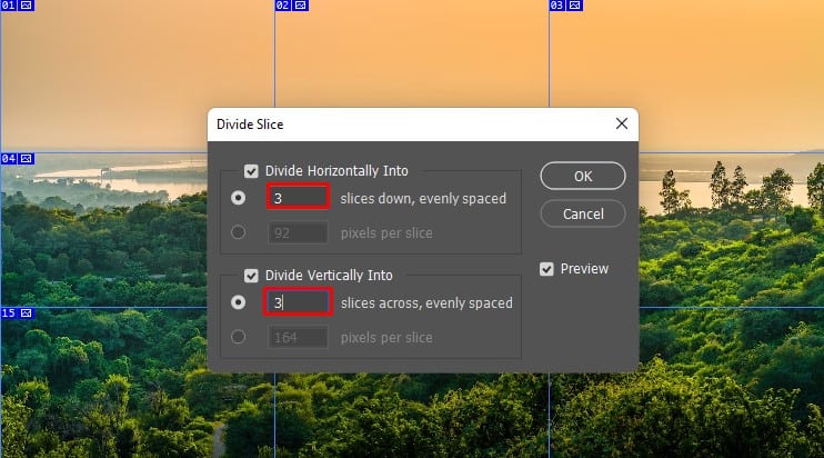 specify slices