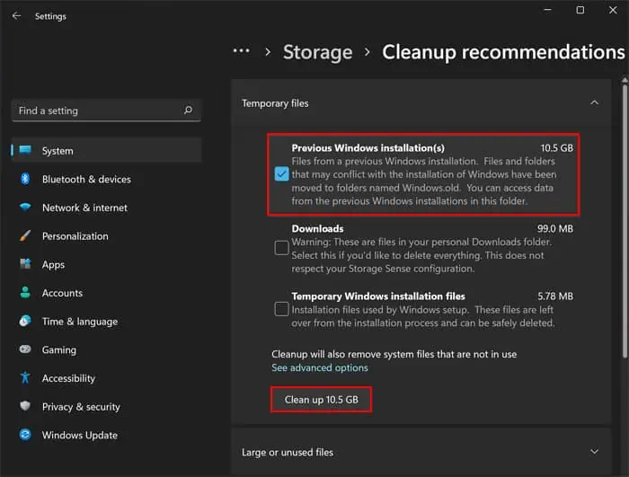 storage-cleanup-recommendations-previous-windows-installation-clean-up
