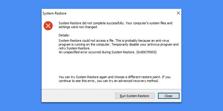 How to Fix Error 0x80070005 12 system-restore-error-0x80070005