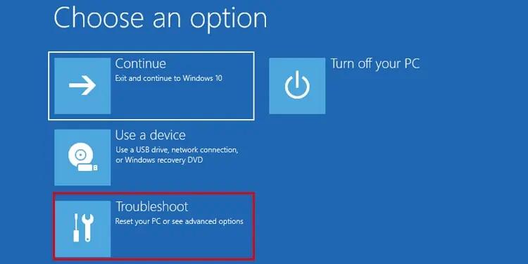 4 Ways to Fix Password is Incorrect in Windows 17 troubleshoot-menu-on-WinRE
