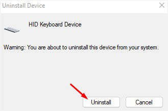 uninstall button keyboard driver