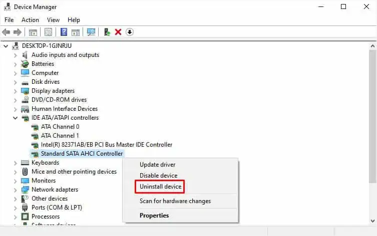 How to Fix Inaccessible Boot Device? 18 Possible Ways 60 uninstall-sata-ahci-controller