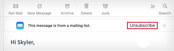 unsubscribe on apple mail