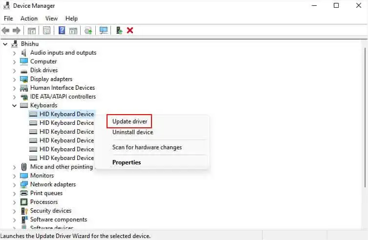 ASUS Keyboard Light When Not Working? Try These 10 Fixes 22 update-keyboard-driver-from-device-manager