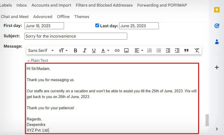 vacation-response-message