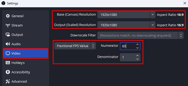 video setting fps value obs recording choppy