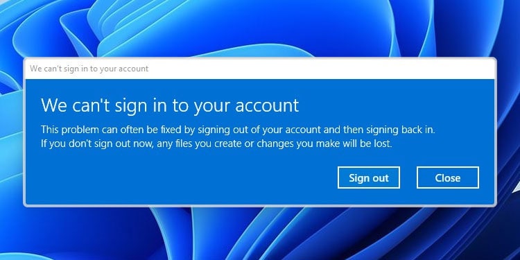 we can't sign into your account