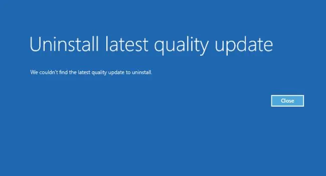 How to Fix Inaccessible Boot Device? 18 Possible Ways 73 we-couldnt-find-latest-quality-update-to-uninstall