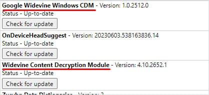 window widevine update chrome