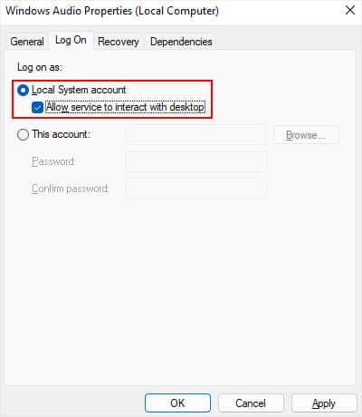 windows-audio-service-properties-log-on-as-local-system-account-allow-service-to-interact-with-desktop