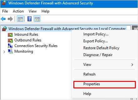 windows defender with advanced security properties
