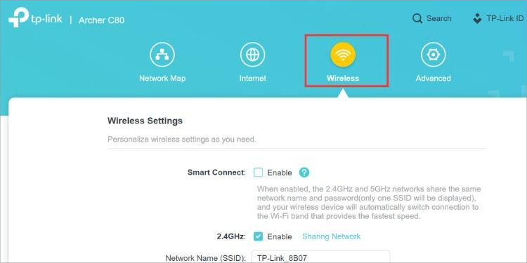 How to Change Wi-Fi Network (Name & Password) 17 wireless option in archer c80