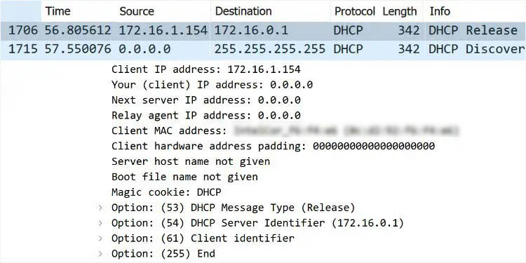 What is DHCP Lease time? Can You Change It? 13 wireshark_dhcp_release_packet
