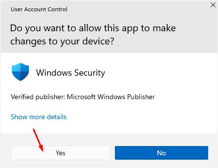 yes to enable windows defender firewall