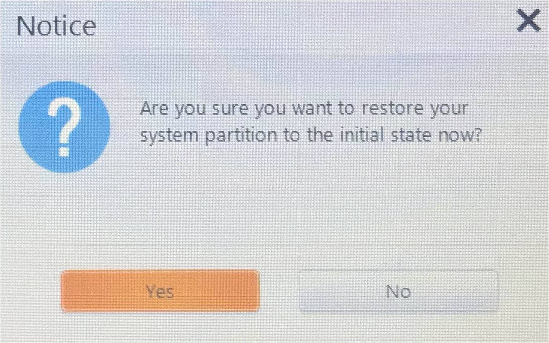 yes to restore lenovo