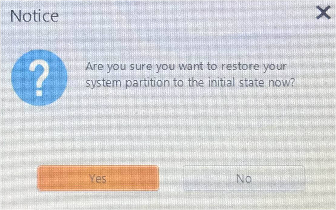 yes to restore lenovo