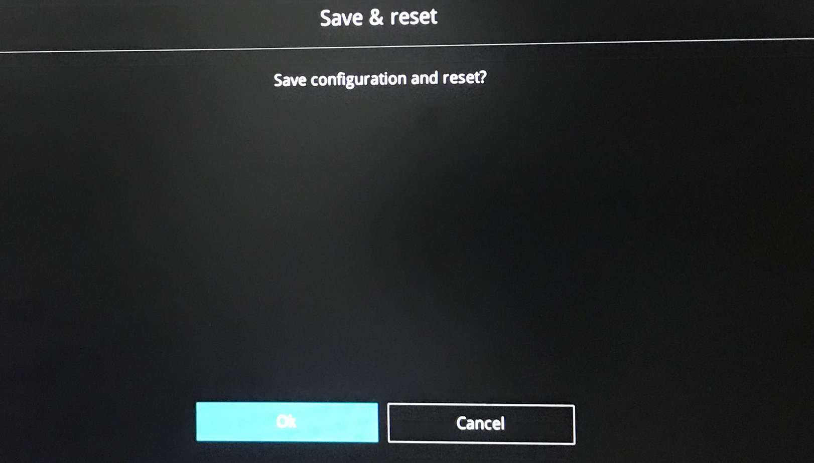 yes to save and reset