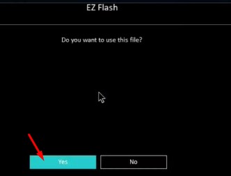 yes to select bios file