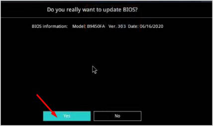 yes to update bios